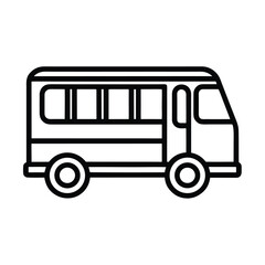 Tourist Bus Outline Vector Illustration