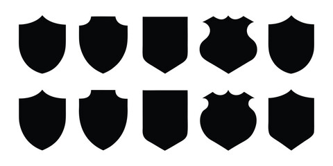 Set of shields. Shield icon flat vector