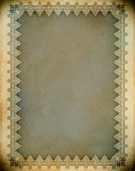 Fototapeta premium Old dirty paper with decorative vintage frame. Grunge vintage paper.