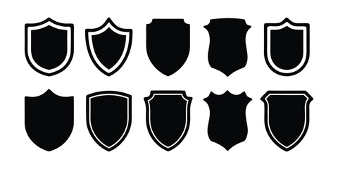 Shield vector set collection of heraldic shield shape designs