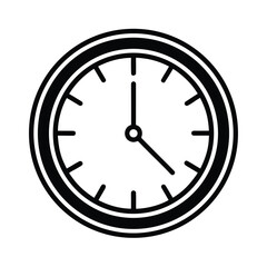 Wall Clock Outline Vector Illustration
