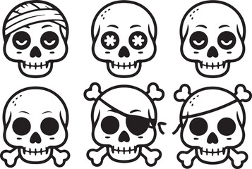 Obraz premium Skull Collection Bandaged Floral Eyes Pirate and More