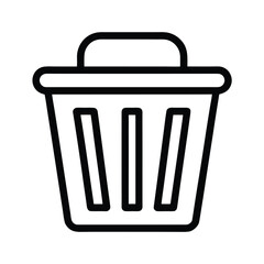 Laundry Basket Outline Vector Illustration