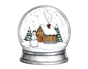 Winter snow globe illustration