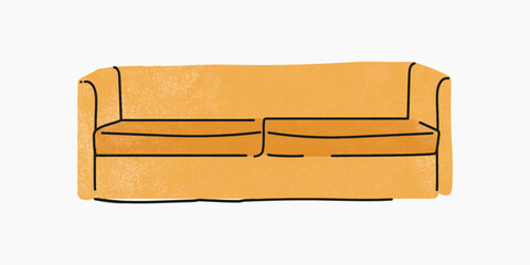 Yellow sofa illustration vector