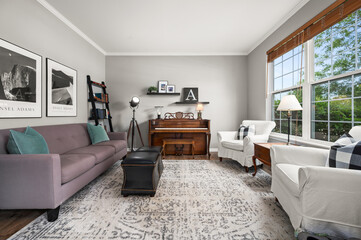 Elegant Front Sitting Room with Stylish Decor