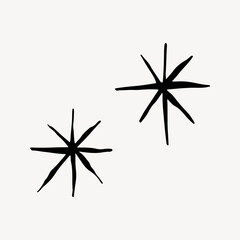 Black sparkles doodle clipart vector