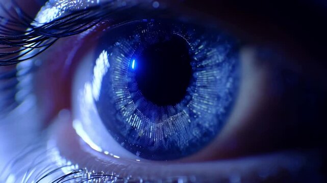 Futuristic Eye with Blue Light/青い光の未来的な目1