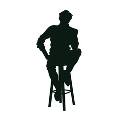silhouette of a young man vector