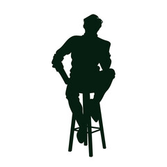 silhouette of a young man