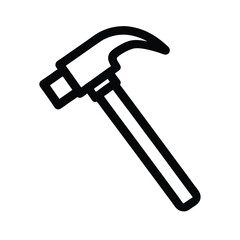 Hammer Outline Vector Illustration