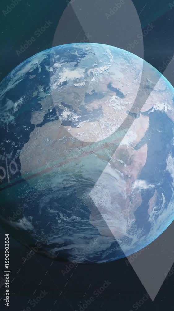 Aufkleber animation of financial data processing over globe