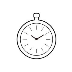 時計の白黒イラスト