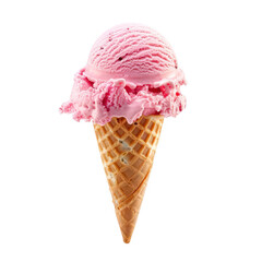 Pink ice cream scoop in waffle cone (5)