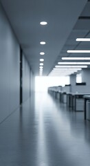 Obraz premium Serene Workplace: A Minimalist Office Space with Clean Lines and Natural Light