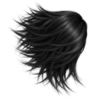pincel de Photoshop de cabelo isolado em fundo branco