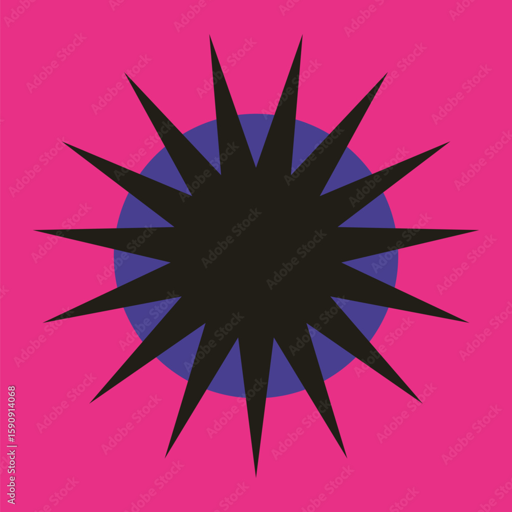 Aufkleber retro abstract geometric star shape design element vector