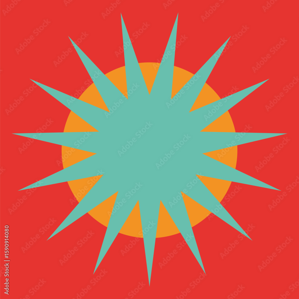 Poster retro abstract geometric star shape design element vector