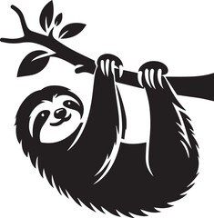 Obraz premium sloth silhouette vector illustration, sloth silhouette vector on white background