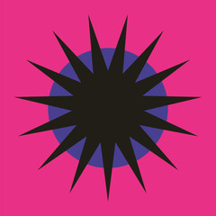 Fototapeta premium Retro abstract geometric star shape design element vector