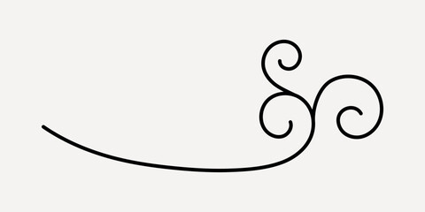 Obraz premium Elegant black decorative swirl design, hand drawn vector