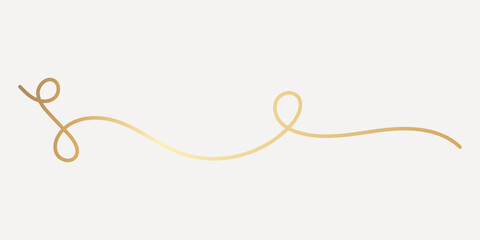 Elegant gold line art, hand drawn vector