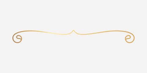 Elegant gold decorative divider, hand drawn vector