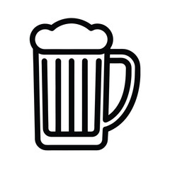 Beer Mug Outline Vector Illustration