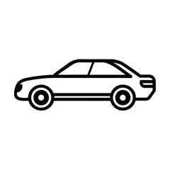Car Outlined In Bold Vector Illustration