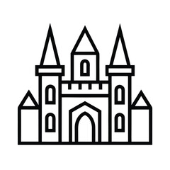 Naklejka premium Castle Outlined In Bold Vector Illustration