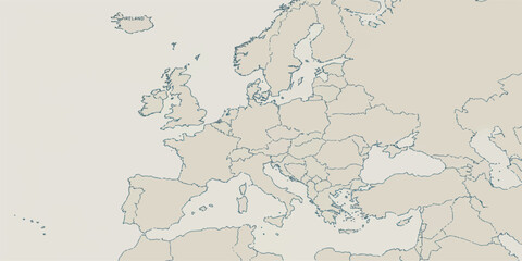 Fototapeta premium Clean and accurate vector map of Europe with Ireland highlighted in a distinct color