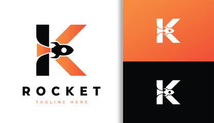 Letter K with Rocket Logo