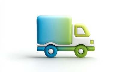 Colorful 3D truck icon