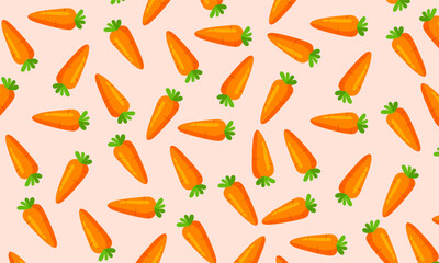 Carrot seamless pattern. Flat carrot design  for kitchen wallpaper, textile, fabric, paper