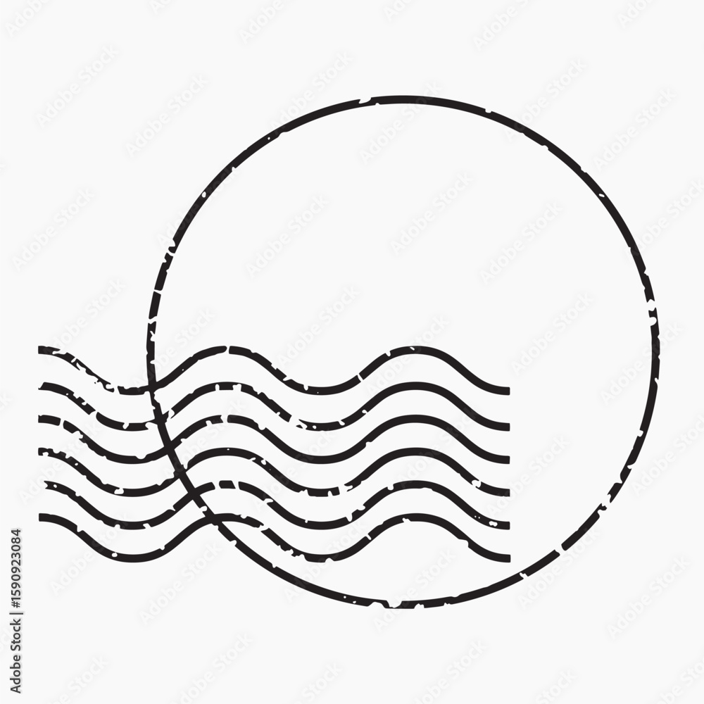 Poster abstract circle with waves, element vector