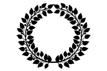 Vector art of silhouette of laurel wreath 