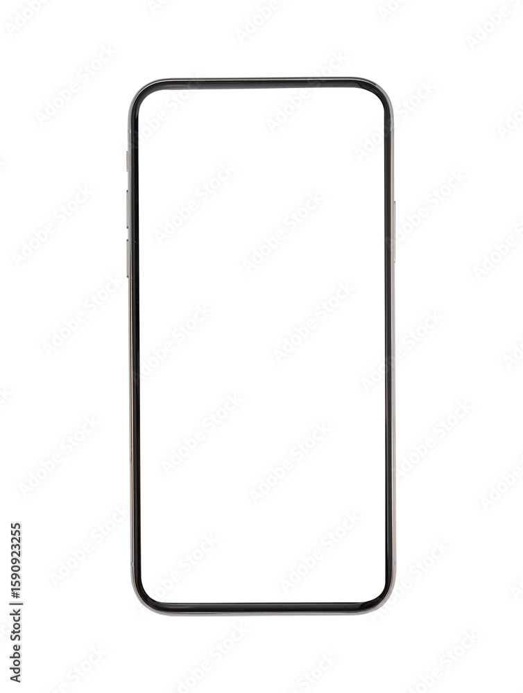 Poster flat rays ,collection of smartphone mockup blank screen isolated with clipping path on white backgro