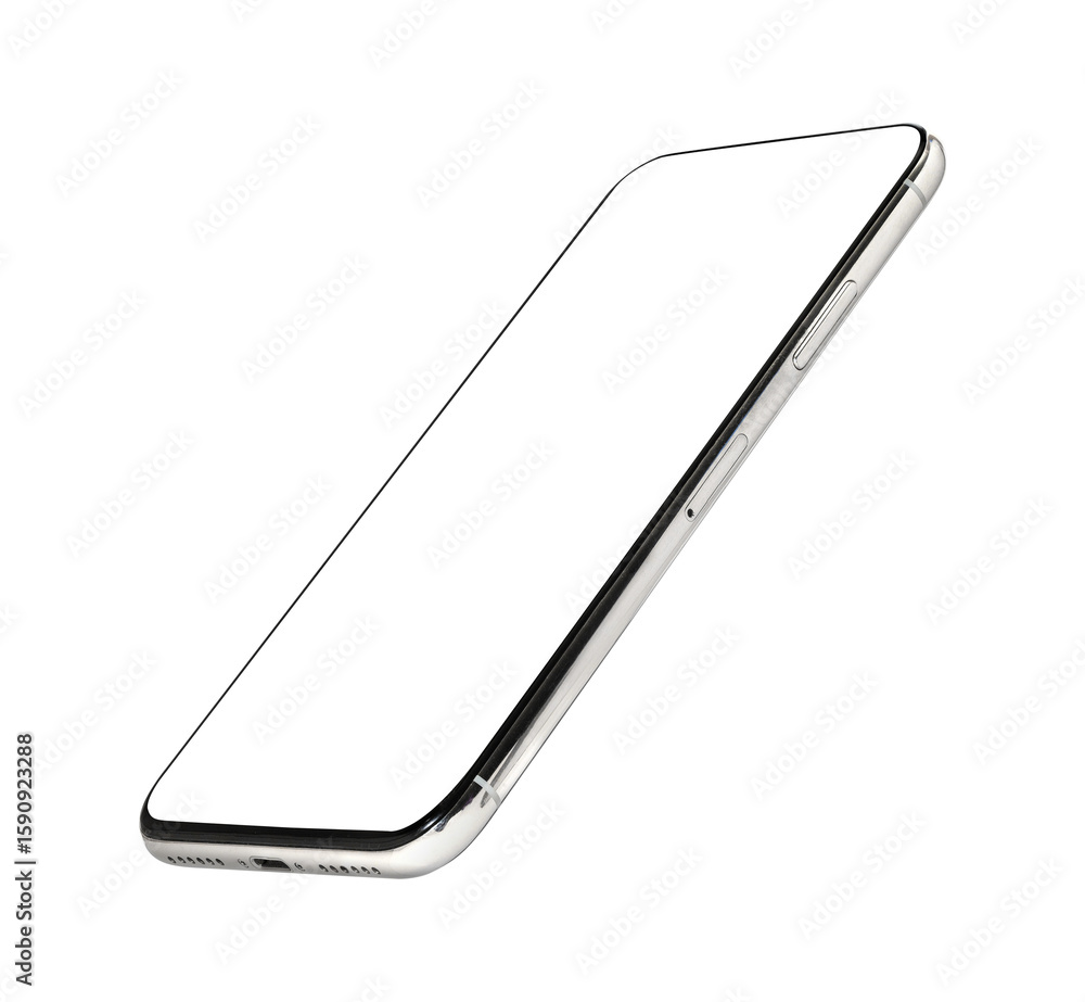 Aufkleber flat rays ,collection of smartphone mockup blank screen isolated with clipping path on white backgro