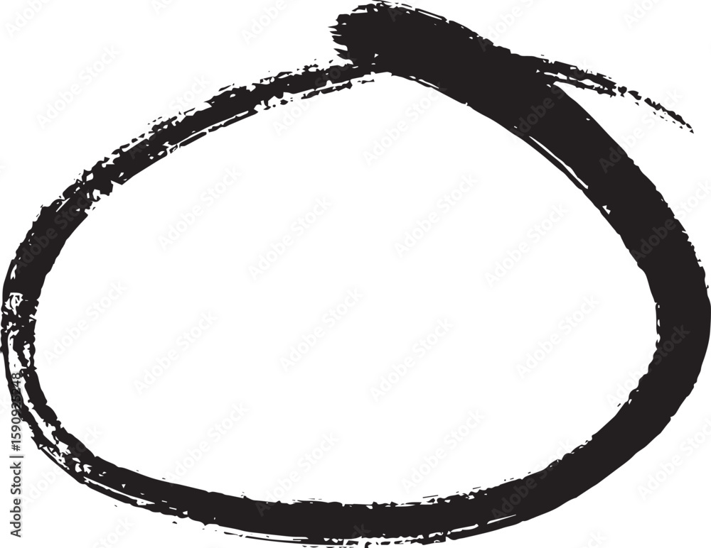 Poster black circle mark on transparent background. bright black scribble ovals and bubbles to circle and h