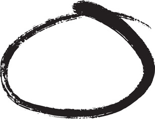 black circle mark on transparent background. Bright black scribble ovals and bubbles to circle and highlight text. Highlight circle icon.