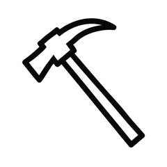 Hammer Outlined In Bold Vector Illustration