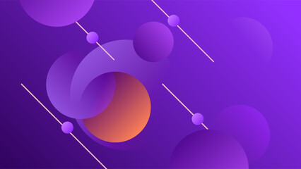 ABSTRACT PURPLE BACKGROUND WITH CIRCLE GEOMETRIC SHAPES GRADIENT COLOR DESIGN VECTOR TEMPLATE GOOD FOR MODERN WEBSITE, WALLPAPER, COVER DESIGN