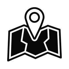 Map Outlined In Bold Vector Illustration