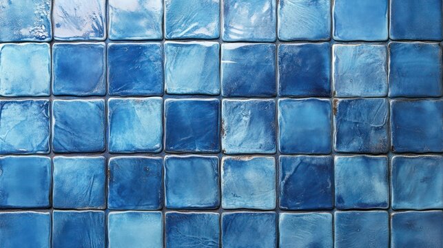 Elegant blue ceramic tiles creating a stunning visual arrangement for modern design