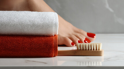 red pedicure (close up)