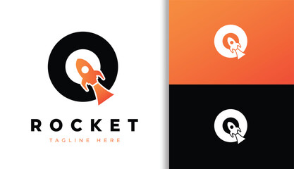 Letter Q with Rocket Logo