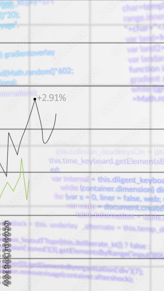 Poster Animation of statistical data processing over grid network against white background