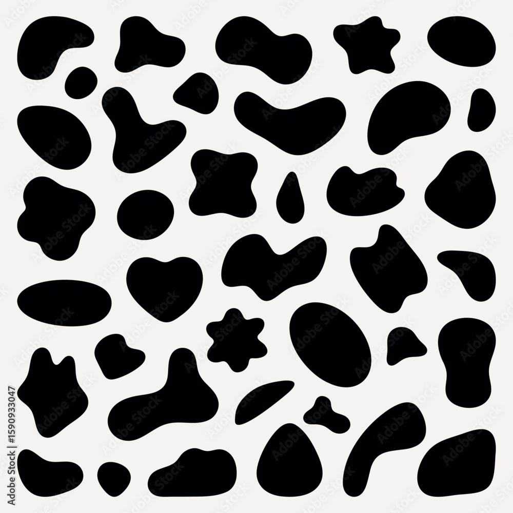 Poster abstract shapes on a background. organic shapes, varied forms, and unique patterns. repeated abstrac