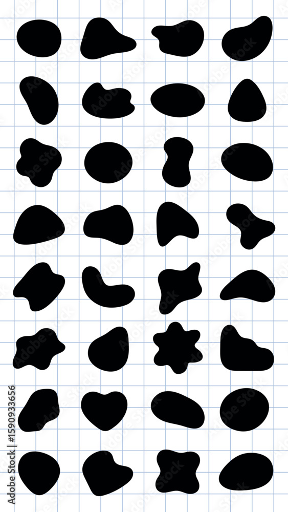 Poster abstract shapes on a background. organic shapes, varied forms, and unique patterns. repeated abstrac