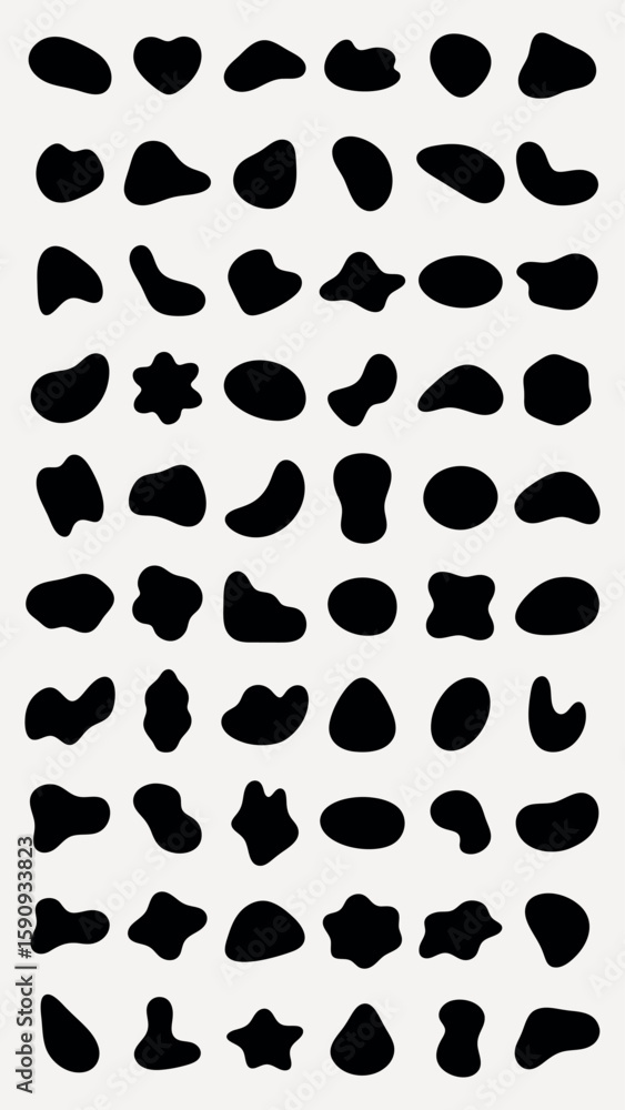 Poster abstract shapes on a background. organic shapes, varied forms, and unique patterns. repeated abstrac
